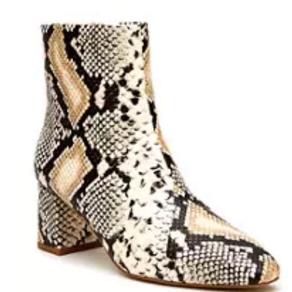 Coconuts by Matisse Shoes - Cocoa Faux Snakeskin Ankle Boots Size 8.5, Vegan Leather, 2.25 inch heel